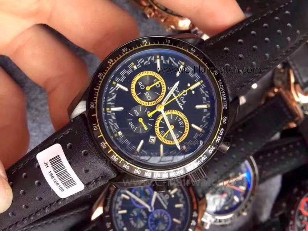 Black Omega Speedmaster Replica Watch Black Dial